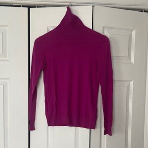 Massimo Dutti Magenta Turtleneck Sweater